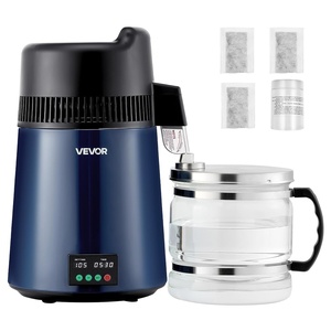 VEVOR Water Distiller, 6L / 1.6 Gallon Countertop Water Distiller for Home, 900W Distilled Water Maker with BPA-Free Plastic Container, 304 Stainless Steel Interior, Distilling for Drinking Water(Dark Blue)
